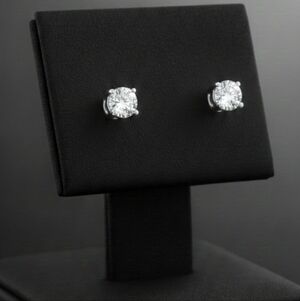 Elegant Silver Moissanite Stud Earrings